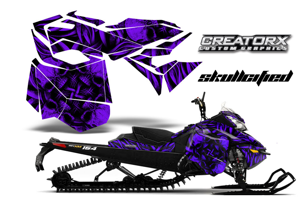 Skidoo Rev XM Graphics Kit Skullcified Purple